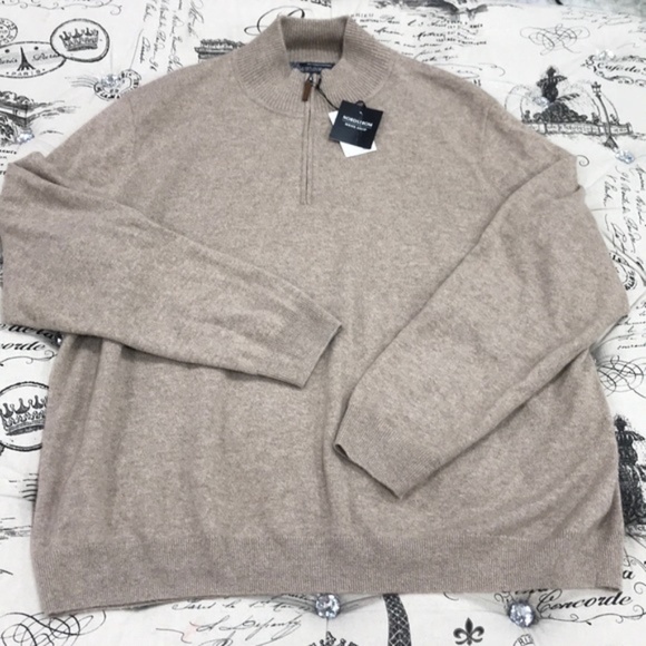 NORDSTROM MEN'S SHOP Regular Fit Cashmere Quarter - Picture 3 of 7